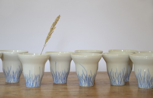 Blue grass cups